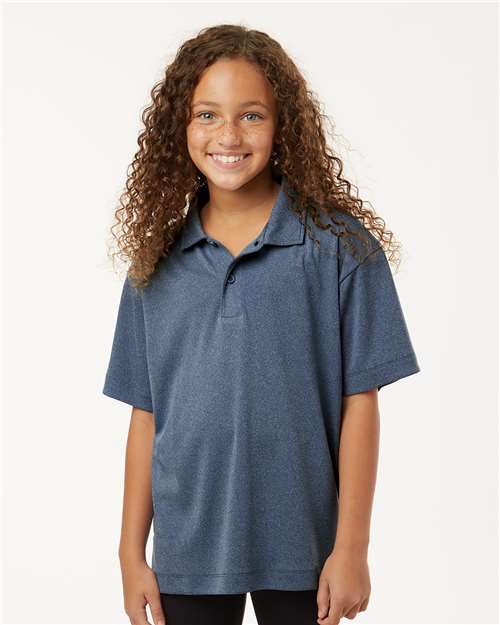 Heather Navy Pro-Lock Youth Performance Polo - 41800Y