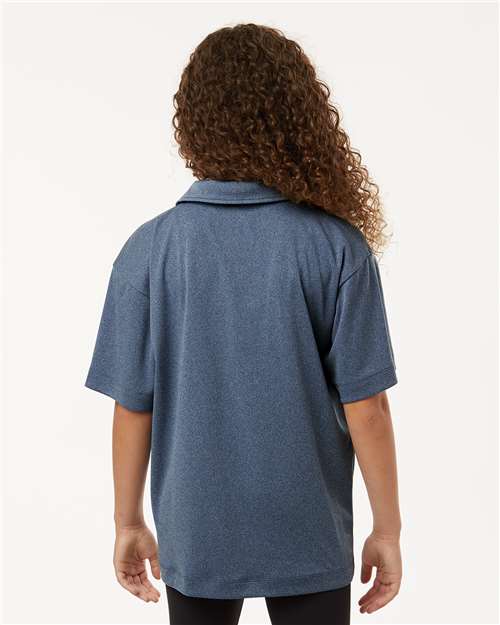 Heather Navy Pro-Lock Youth Performance Polo - 41800Y