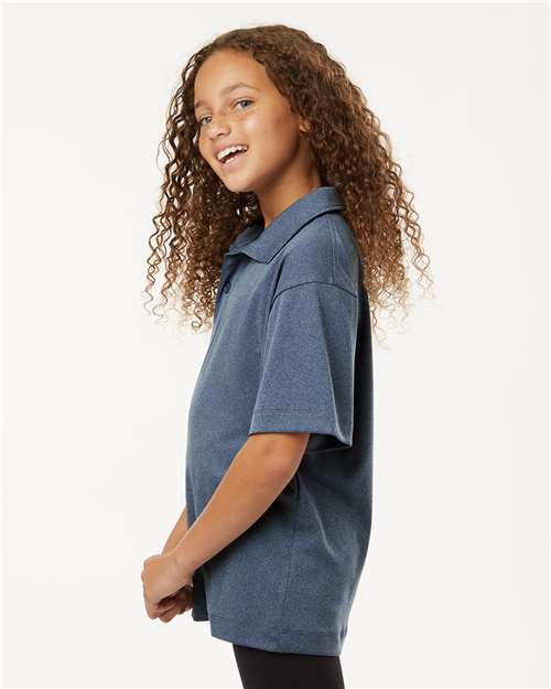 Heather Navy Pro-Lock Youth Performance Polo - 41800Y