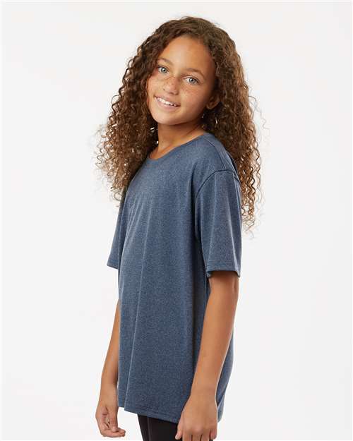 Heather Navy Pro-Lock Youth Performance T-Shirt - 48000Y