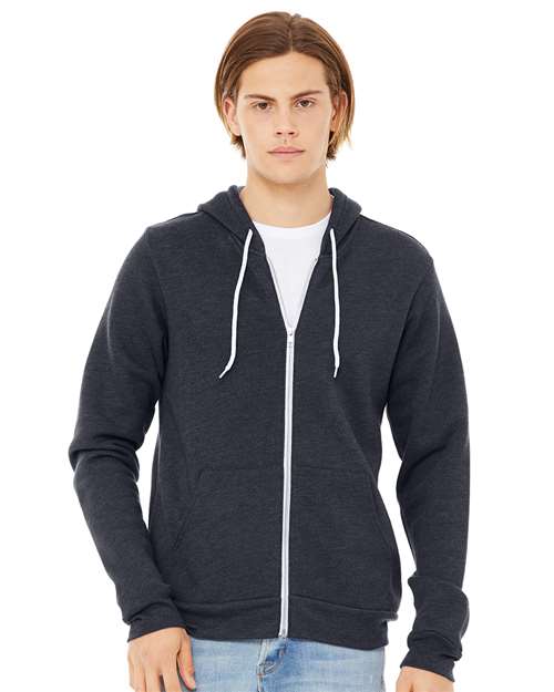 Heather Navy Sponge Fleece Full-Zip Hoodie - 3739