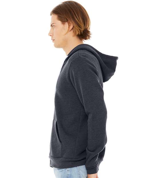 Heather Navy Sponge Fleece Full-Zip Hoodie - 3739