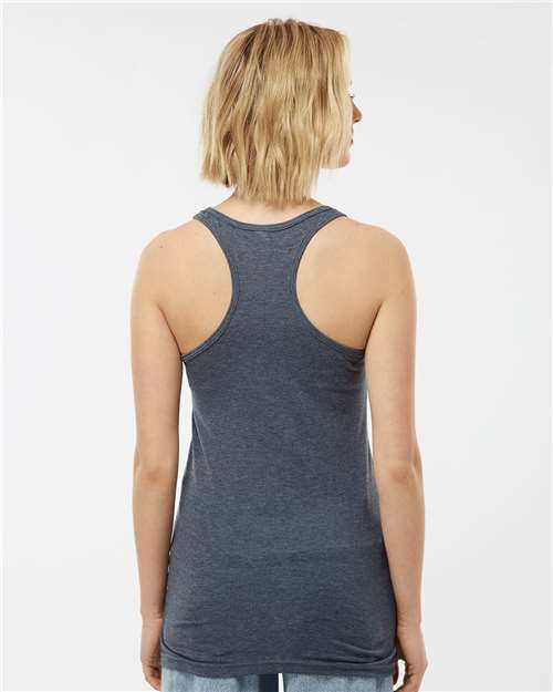 Heather Navy Women's Poly-Rich Racerback Tank Top - 190