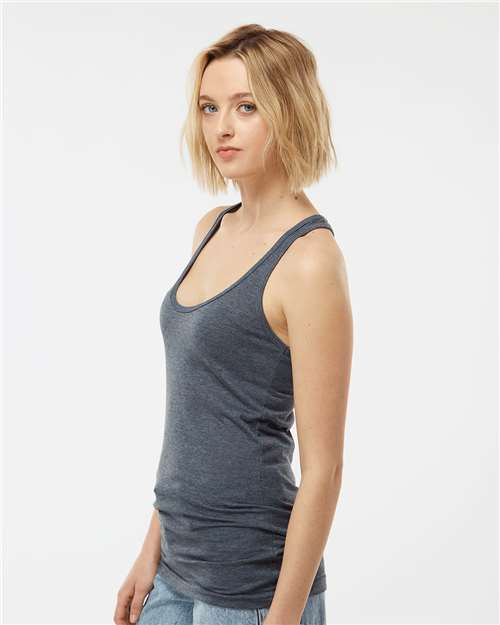 Heather Navy Women's Poly-Rich Racerback Tank Top - 190