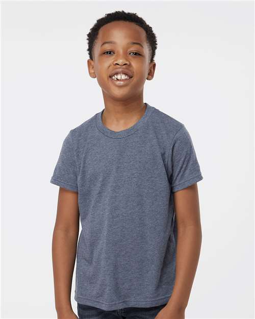 Heather Navy Youth Poly-Rich T-Shirt - 265