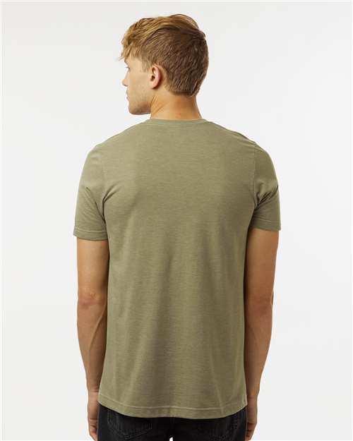 Heather Olive Green Combed CVC T-Shirt - 602CVC
