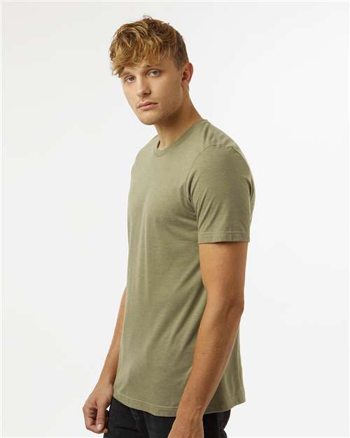 Heather Olive Green Combed CVC T-Shirt - 602CVC