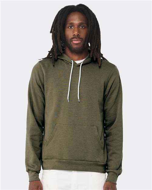 Heather Olive Sponge Fleece Hoodie - 3719