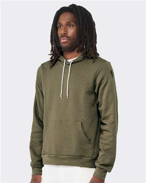 Heather Olive Sponge Fleece Hoodie - 3719