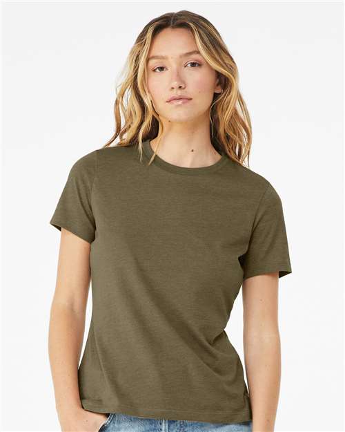 Heather Olive Women’s Relaxed Fit Heather CVC Tee - 6400CVC