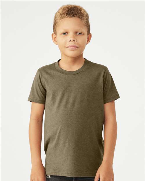 Heather Olive Youth CVC Jersey Tee - 3001YCVC