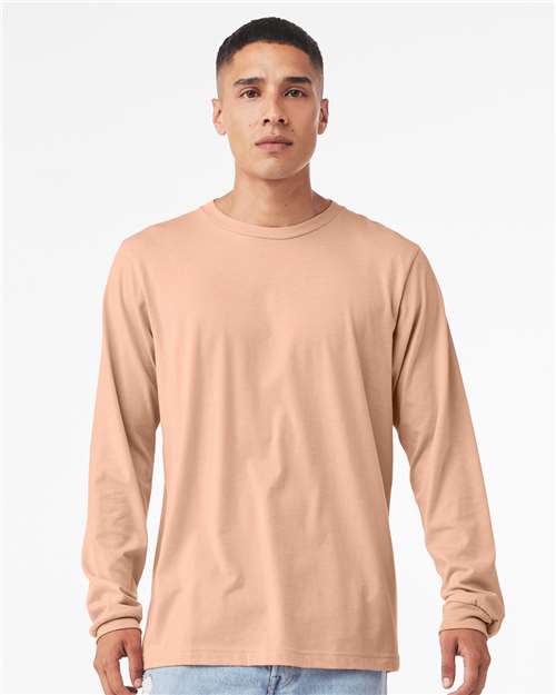 Heather Peach Heather CVC Long Sleeve Tee - 3501CVC