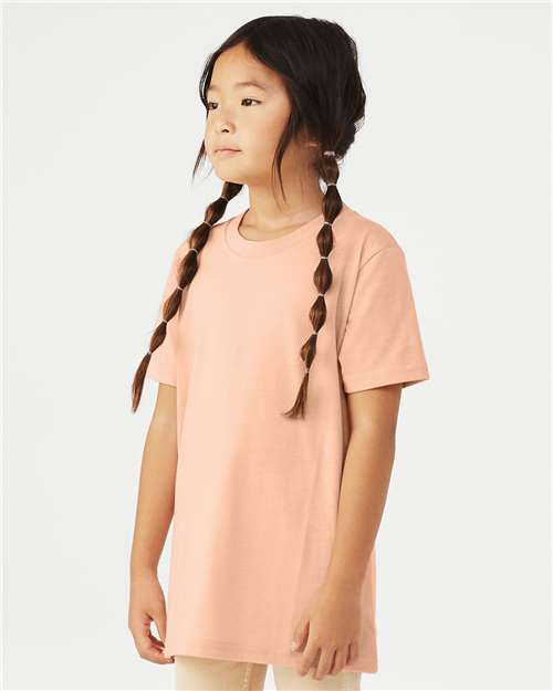 Heather Peach Youth CVC Jersey Tee - 3001YCVC