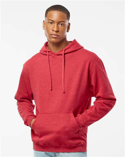Heather Red Fleece Hooded Sweatshirt - 320