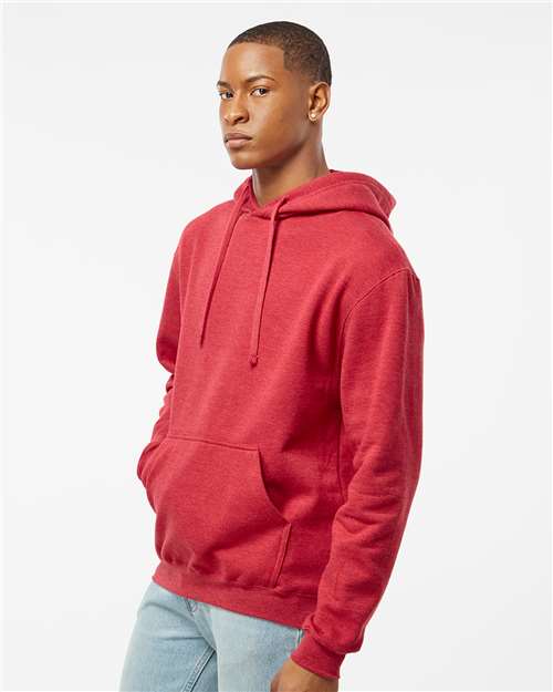 Heather Red Fleece Hooded Sweatshirt - 320