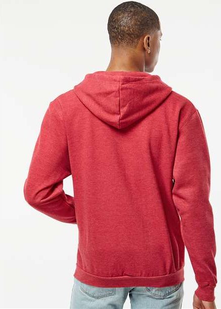 Heather Red Full-Zip Hooded Sweatshirt - 331