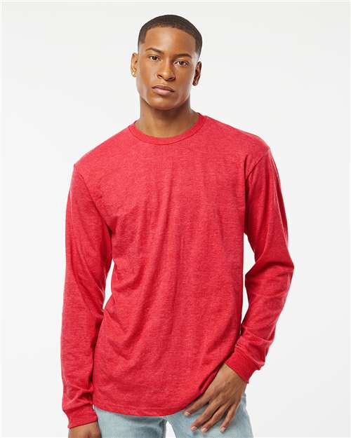 Heather Red Heavyweight Jersey Long Sleeve T-Shirt - 291