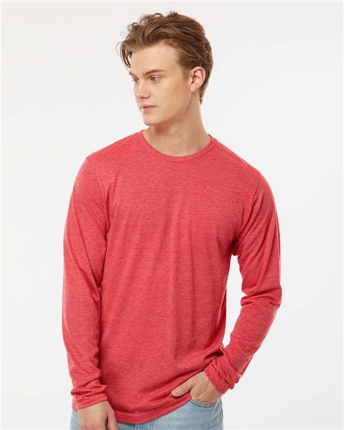 Heather Red Poly-Rich Long Sleeve T-Shirt - 242