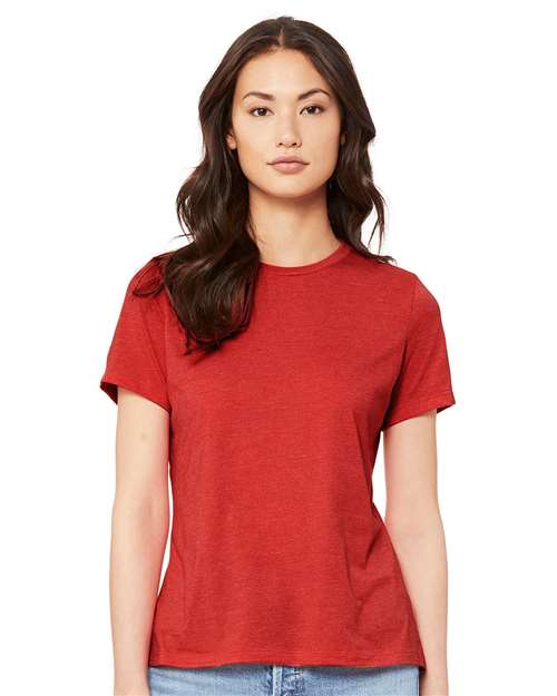 Heather Red Women’s Relaxed Fit Heather CVC Tee - 6400CVC
