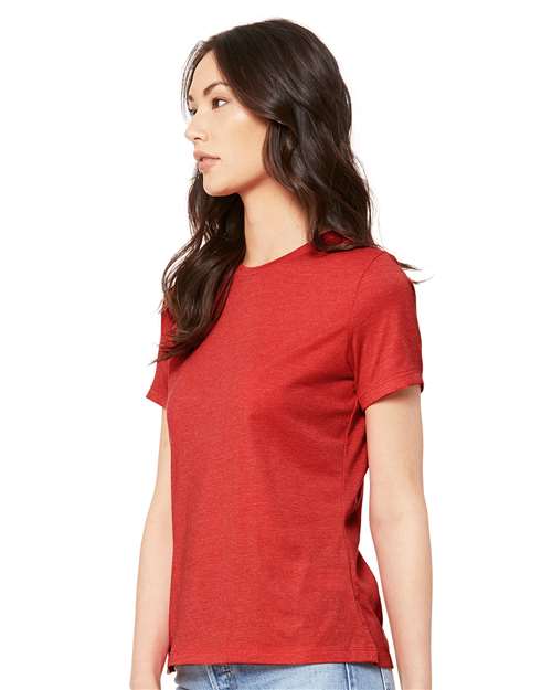 Heather Red Women’s Relaxed Fit Heather CVC Tee - 6400CVC