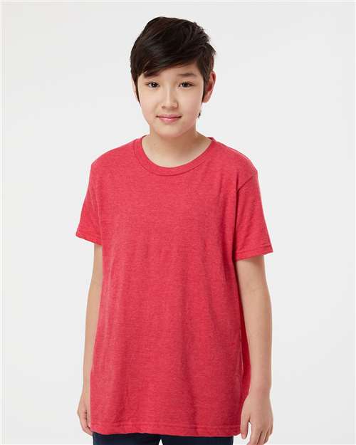 Heather Red Youth Fine Jersey T-Shirt - 235