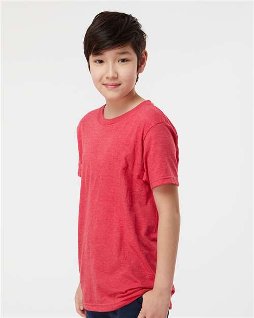 Heather Red Youth Fine Jersey T-Shirt - 235