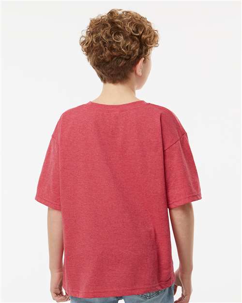Heather Red Youth Gold Soft Touch T-Shirt - 4850