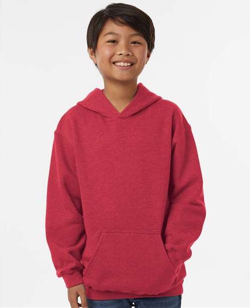 Heather Red Youth Hooded Sweatshirt - 320Y
