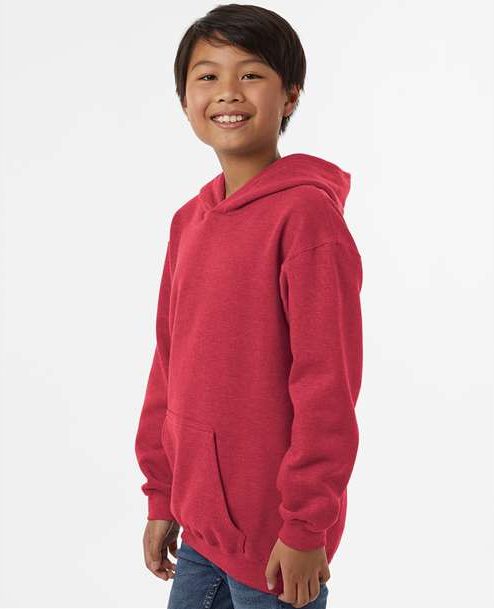 Heather Red Youth Hooded Sweatshirt - 320Y