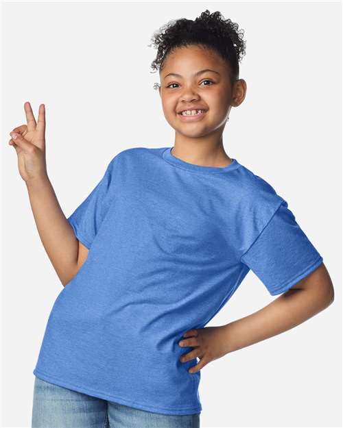 Heather Royal Light Cotton Youth T-Shirt - 3000B
