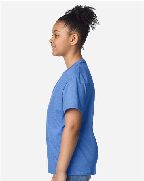 Heather Royal Light Cotton Youth T-Shirt - 3000B