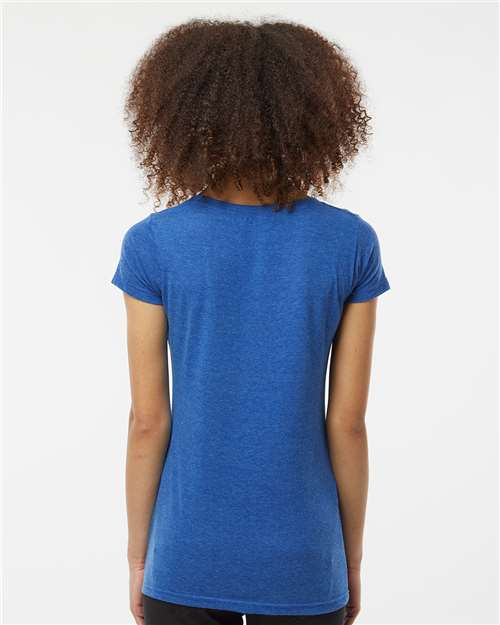 Heather Royal Women's Poly-Rich Scoop Neck T-Shirt - 243