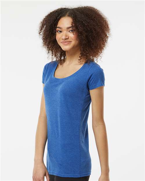 Heather Royal Women's Poly-Rich Scoop Neck T-Shirt - 243