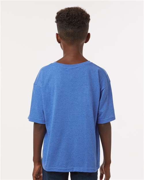 Heather Royal Youth Gold Soft Touch T-Shirt - 4850