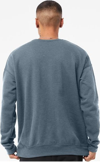 Heather Slate Sponge Fleece Drop Shoulder Crewneck Sweatshirt - 3945