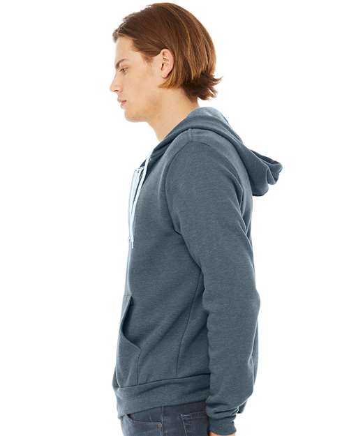 Heather Slate Sponge Fleece Full-Zip Hoodie - 3739
