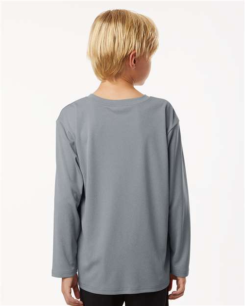 Heather Steel Pro-Lock Youth Performance Long Sleeve T-Shirt - 48400Y