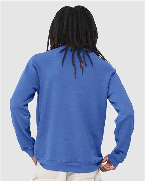 Heather True Royal Sponge Fleece Raglan Crewneck Sweatshirt - 3901