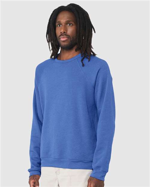 Heather True Royal Sponge Fleece Raglan Crewneck Sweatshirt - 3901