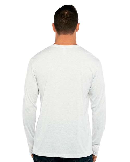 Heather White Triblend Long Sleeve T-Shirt - 6071