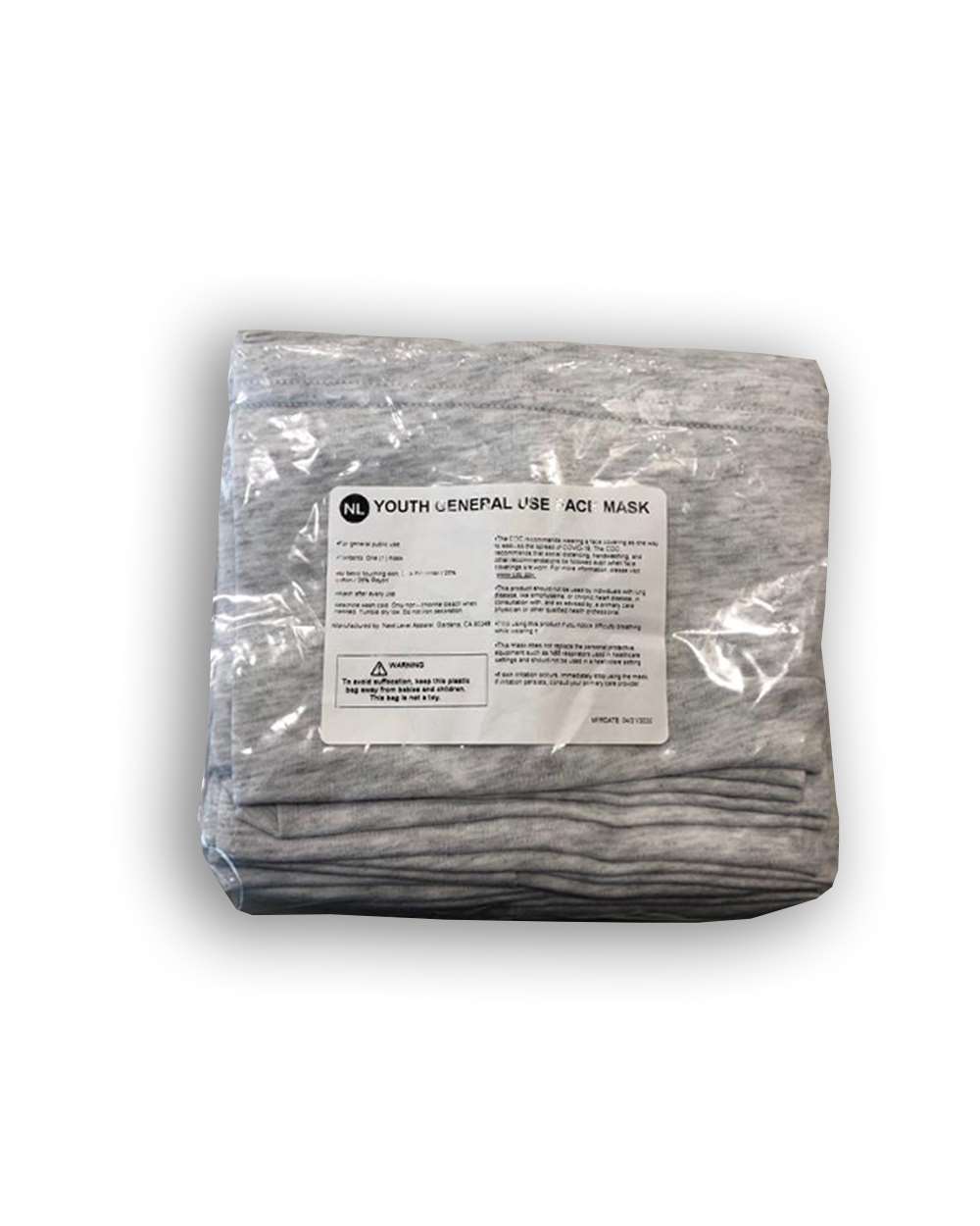 Heather White Youth General Use Neck Gaiter - MG107