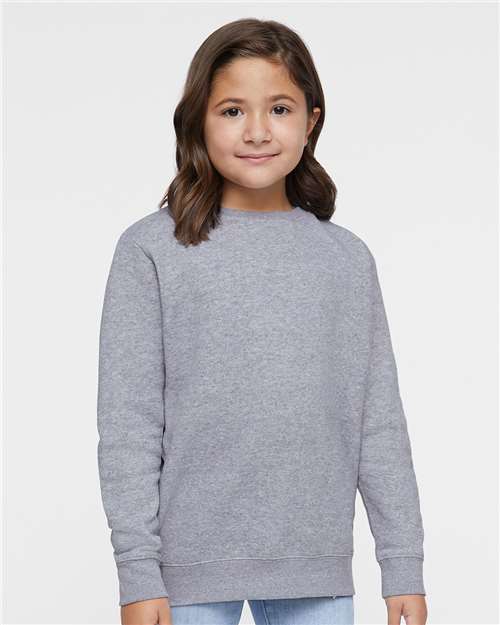 Heather Youth Elevated Fleece Crewneck Sweatshirt - 2225