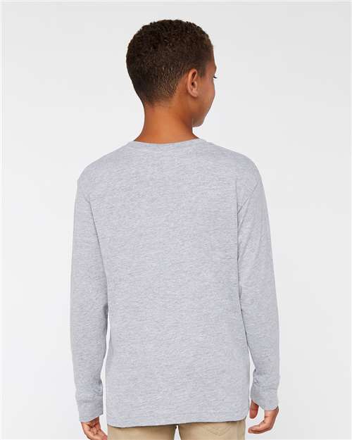 Heather Youth Fine Jersey Long Sleeve Tee - 6201