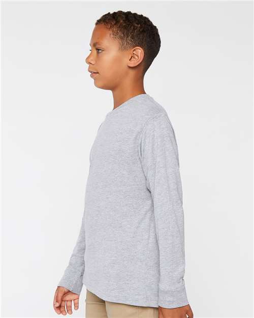 Heather Youth Fine Jersey Long Sleeve Tee - 6201
