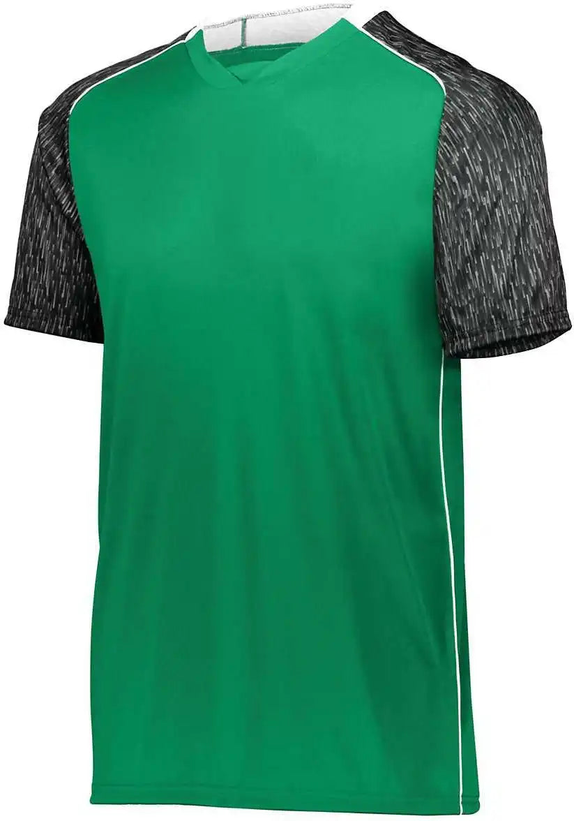 High Five 322941 Youth Hawthorn Soccer Jersey - Kelly Black Print White - s