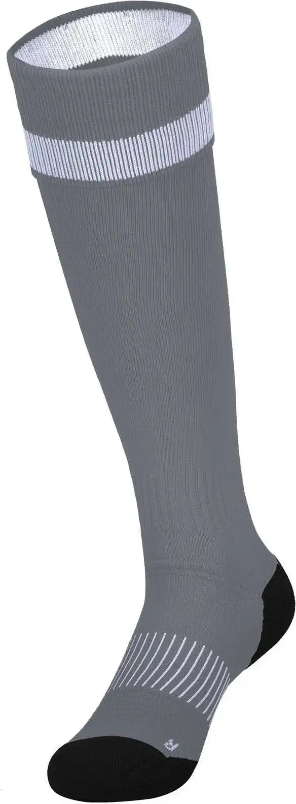 High Five 329120 Impact+ Soccer Sock - Graphite White Black
