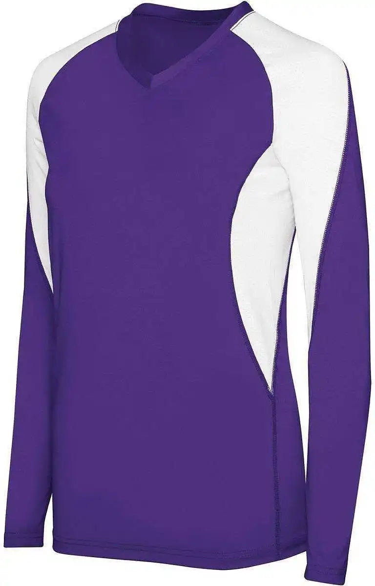 High Five 342182 Womens Long Sleeve Court Jersey - Purple White