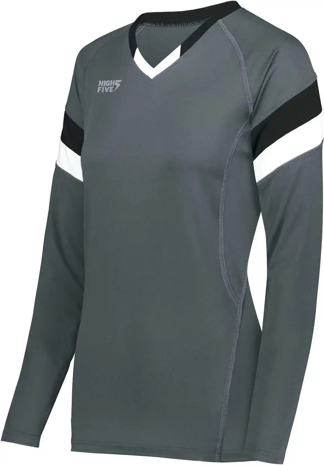 High Five 342242 Ladies Truhit Tri Long Sleeve Jersey - Graphite Black White