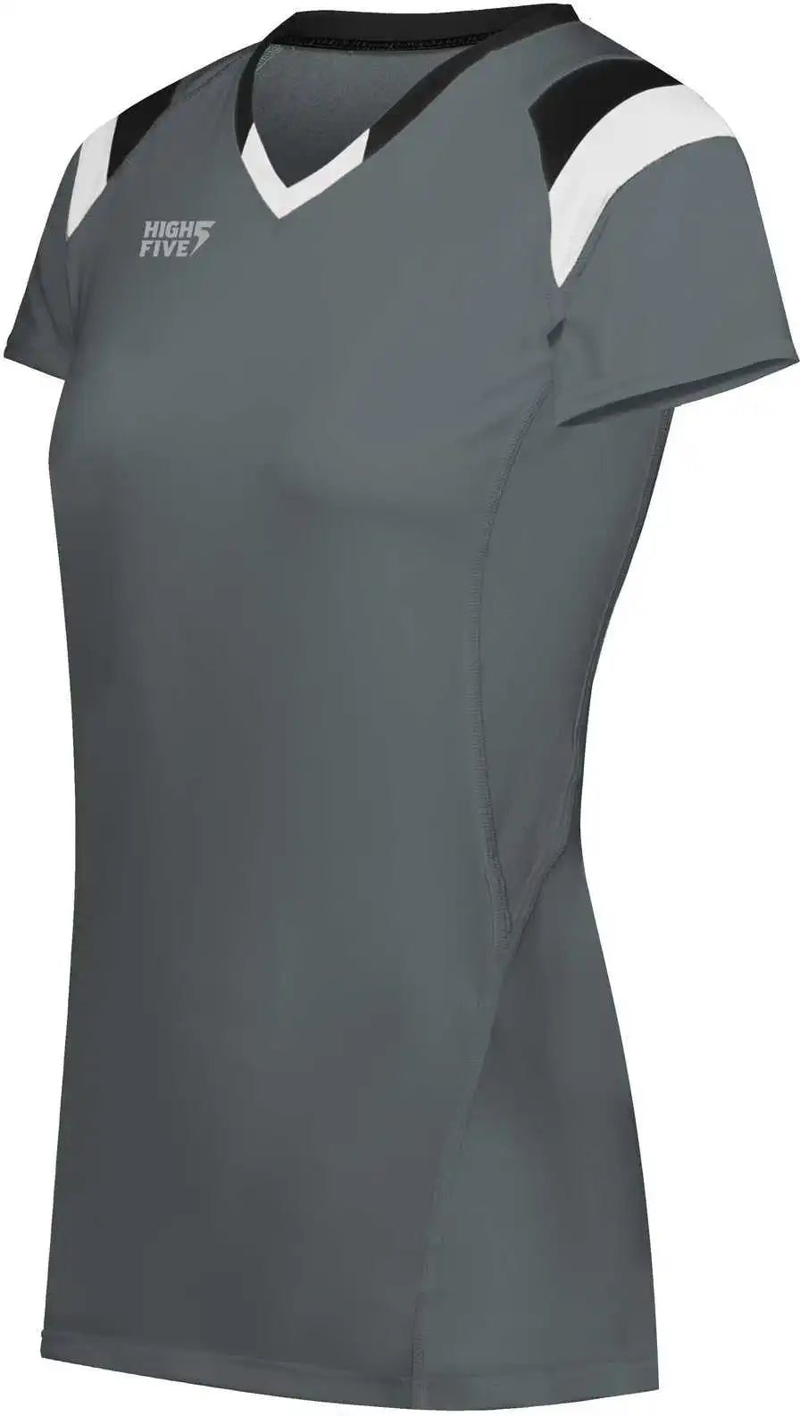High Five 342252 Ladies Truhit Tri Short Sleeve Jersey - Graphite Black White