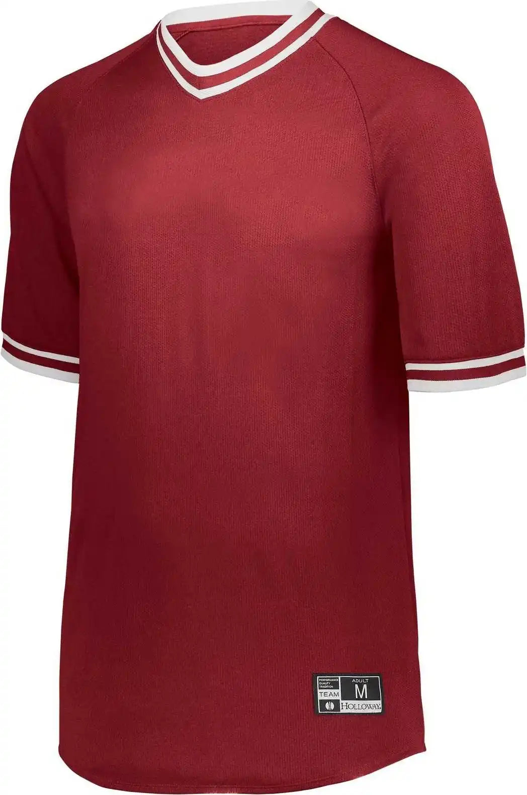 Holloway 221021 Retro V-neck Baseball Jersey - Scarlet White